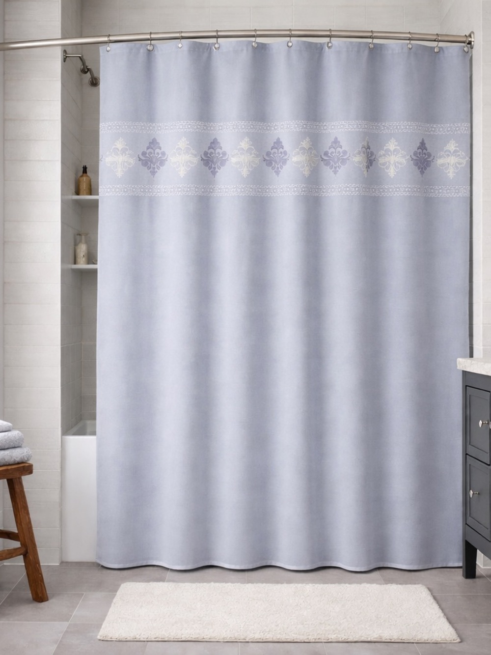 Decorative Damask Shower Curtain - Home Bath #0301261